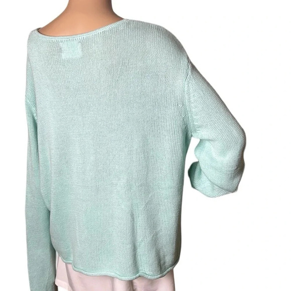 sweater,women large,boho cotton,knit,embroidery. boxy,coastal ,made in USA - Picture 6 of 13